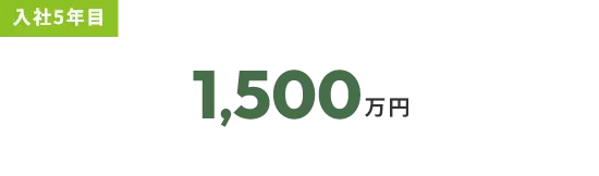 入社5年目 1,500万円